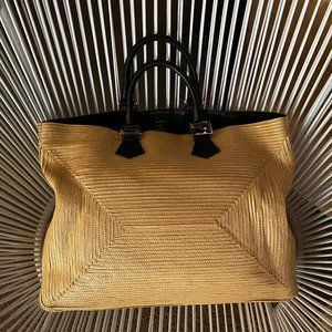 FENDI RAFFIA LARGE TWINS TOTE BAG~WOW!!!!!
